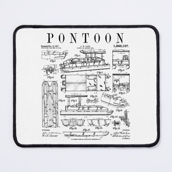 Item preview, Pontoon Boat Captain Pontooning Boating Funny Vintage Patent designed and sold by GrandeDuc.