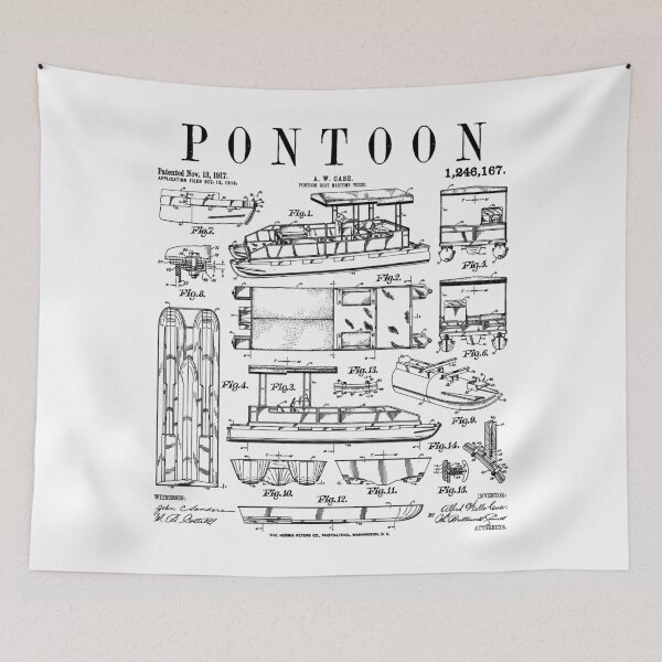 Item preview, Pontoon Boat Captain Pontooning Boating Funny Vintage Patent designed and sold by GrandeDuc.