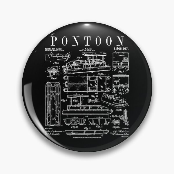Item preview, Pontoon Boat Captain Pontooning Boating Funny Vintage Patent designed and sold by GrandeDuc.