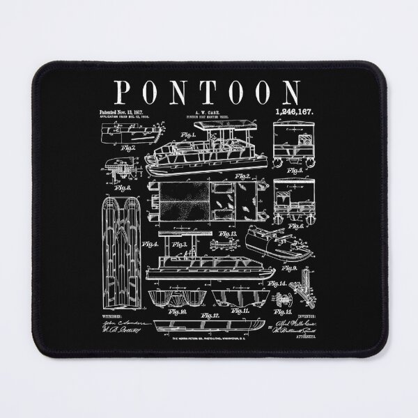 Item preview, Pontoon Boat Captain Pontooning Boating Funny Vintage Patent designed and sold by GrandeDuc.