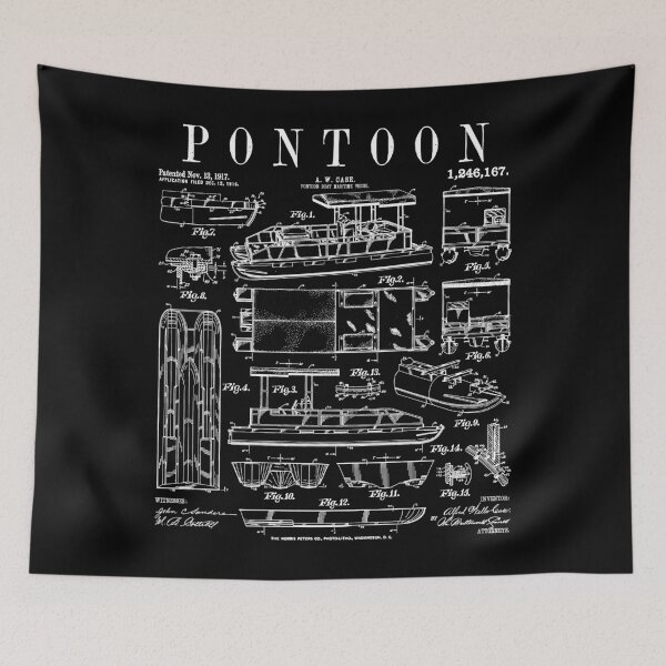 Item preview, Pontoon Boat Captain Pontooning Boating Funny Vintage Patent designed and sold by GrandeDuc.