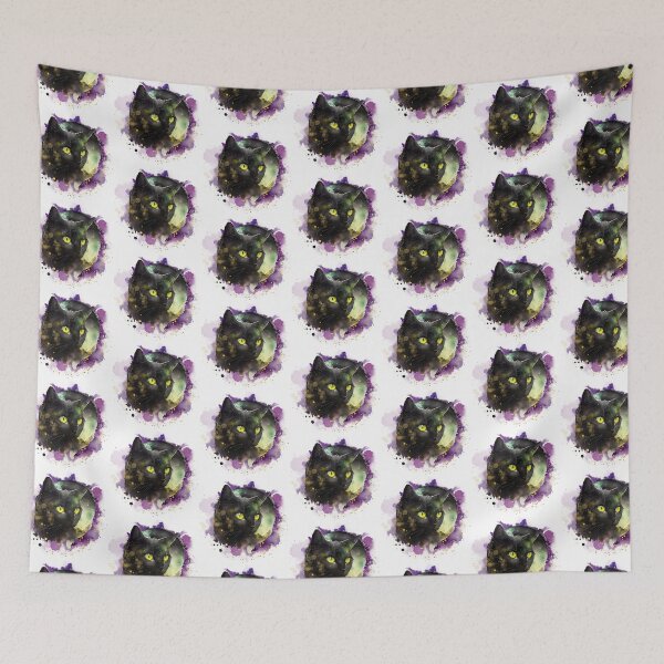 Item preview, Witchy Watercolour Style Mystical Black Cat Kitty designed and sold by WildWoodlandWitch.