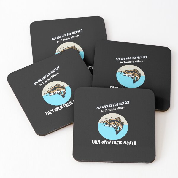 Item preview, Men are like fish they get in trouble  when they open their mouth  Fishing puns designed and sold by funpunsteeshop.