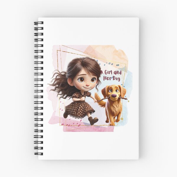 Item preview, Cute Golden Retriever Cartoon: “A Girl and Her Dog” designed and sold by ToonTailsStudio.