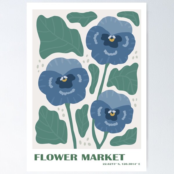 Item preview, Flower market art print - blue flower designed and sold by Sophieeeeehu.