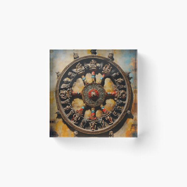 Item preview, wheel of samsara, amulet, drawing, art designed and sold by DonnaBlankaArt.