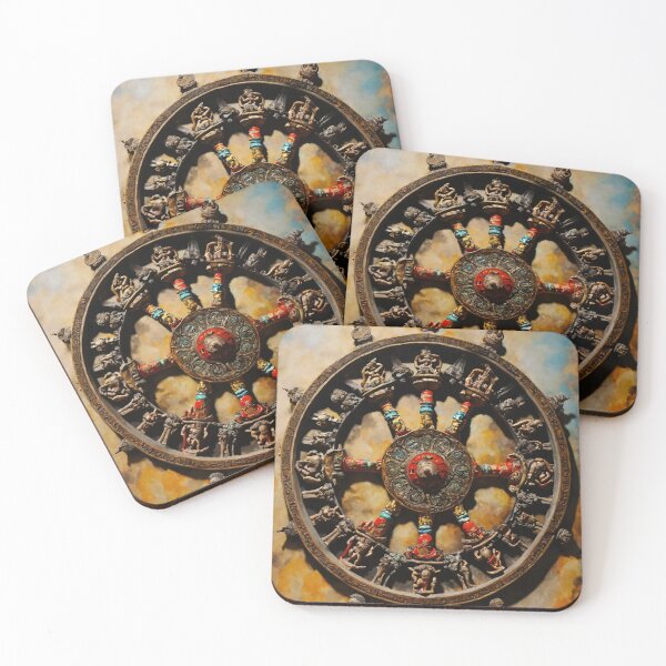 Item preview, wheel of samsara, amulet, drawing, art designed and sold by DonnaBlankaArt.