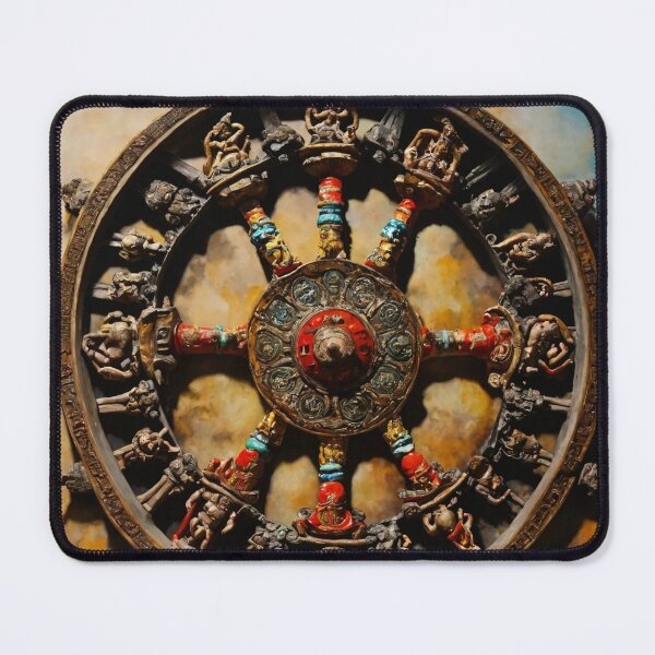 Item preview, wheel of samsara, amulet, drawing, art designed and sold by DonnaBlankaArt.