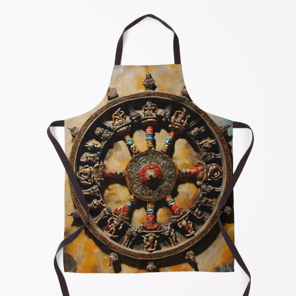 Item preview, wheel of samsara, amulet, drawing, art designed and sold by DonnaBlankaArt.