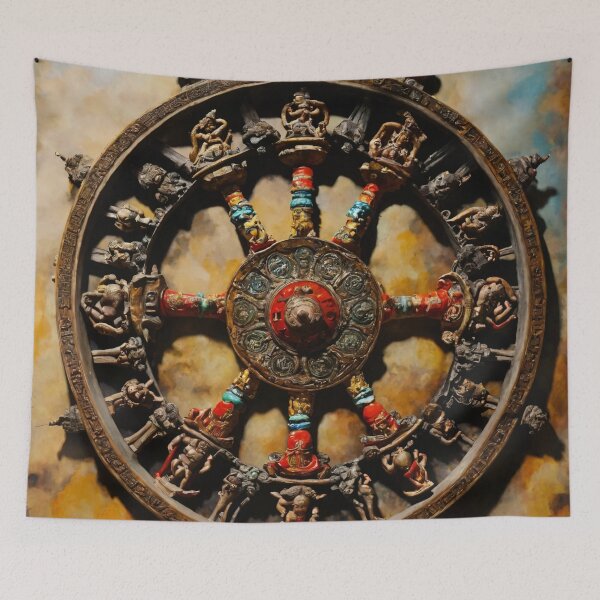 Aperçu de l'œuvre roue du samsara, amulette, dessin, art créée et vendue par DonnaBlankaArt.