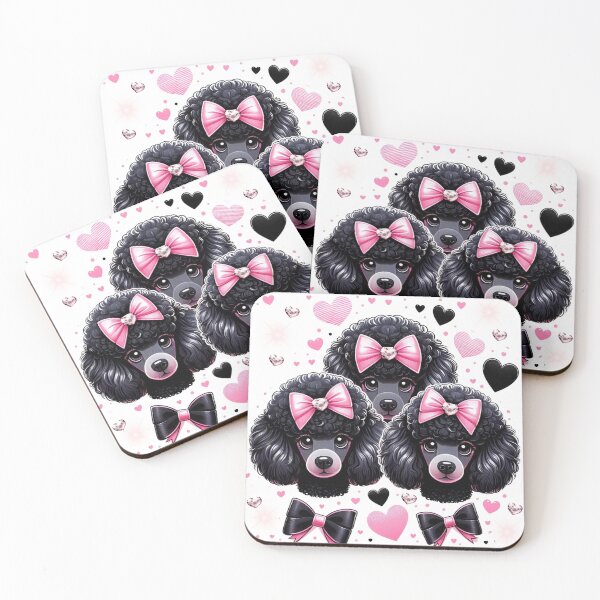Item preview, Fancy Black Poodles designed and sold by Wags & Tails.
