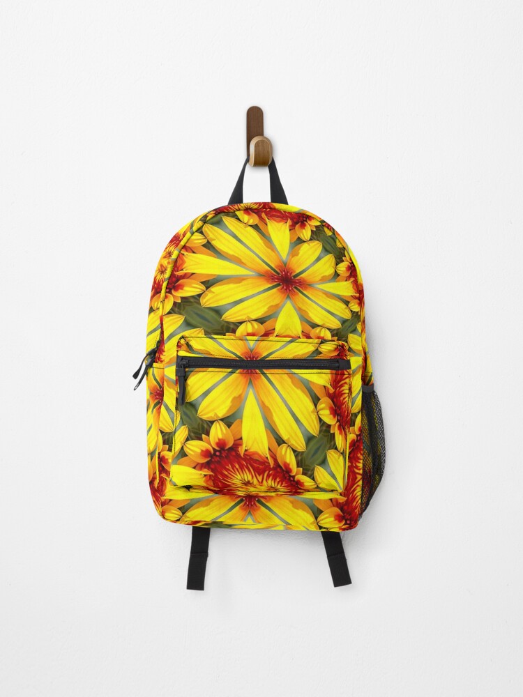 Thumbnail 1 of 3, Backpack, Golden Flowers Pattern designed and sold by Patternflower.
