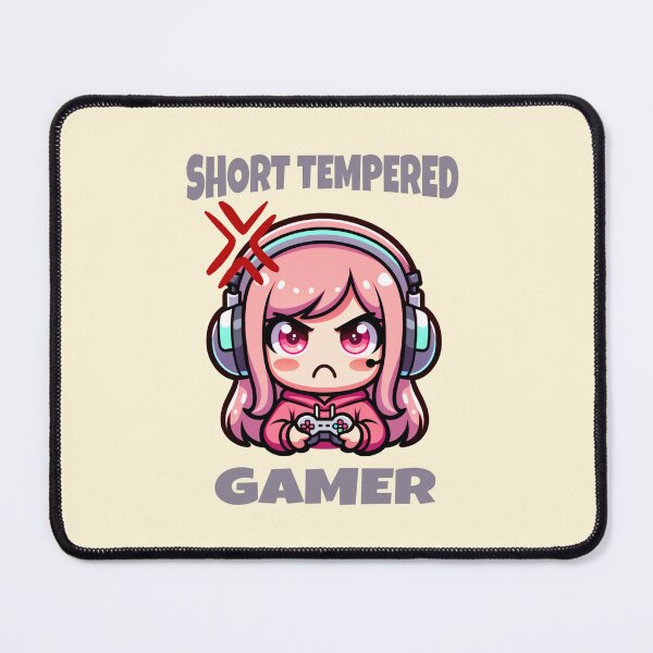 Item preview, Short tempered gamer game gaming girl chibi head Morcaworks designed and sold by Morcawork.