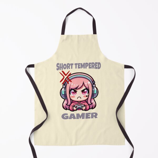 Item preview, Short tempered gamer game gaming girl chibi head Morcaworks designed and sold by Morcawork.