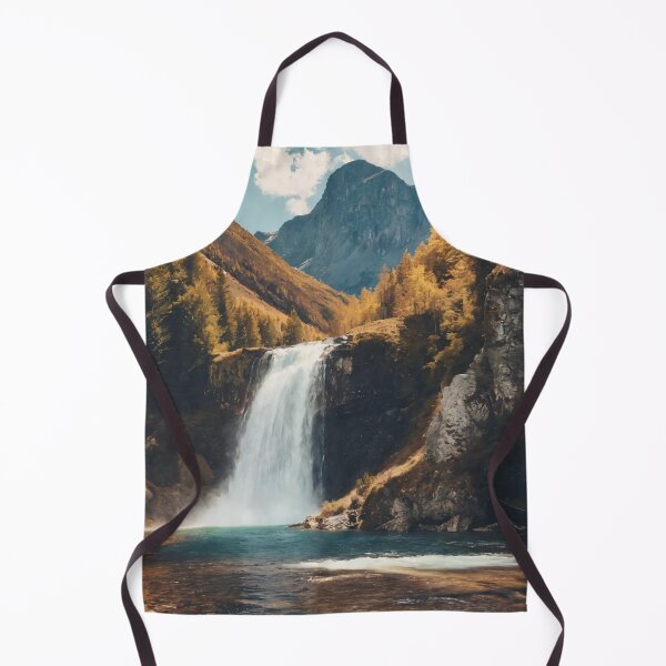 Item preview, waterfall, landscape, mountains, drawing, art designed and sold by DonnaBlankaArt.