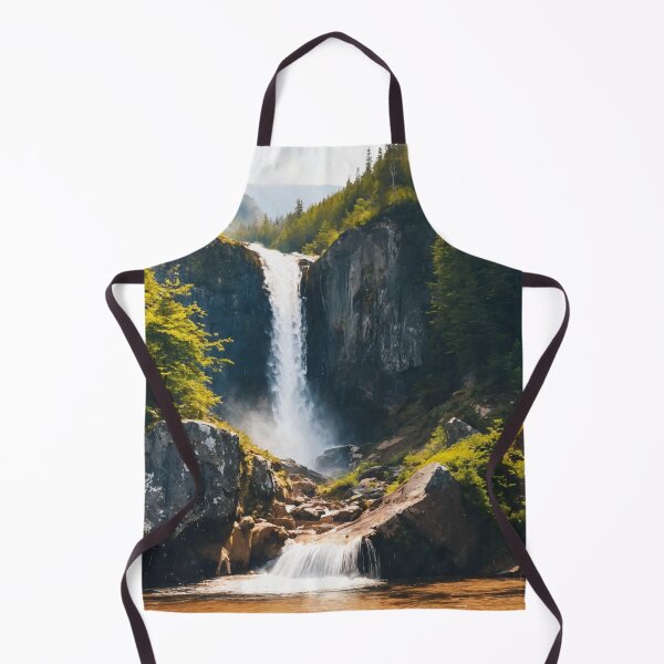 Item preview, waterfall, landscape, mountains, drawing, art designed and sold by DonnaBlankaArt.