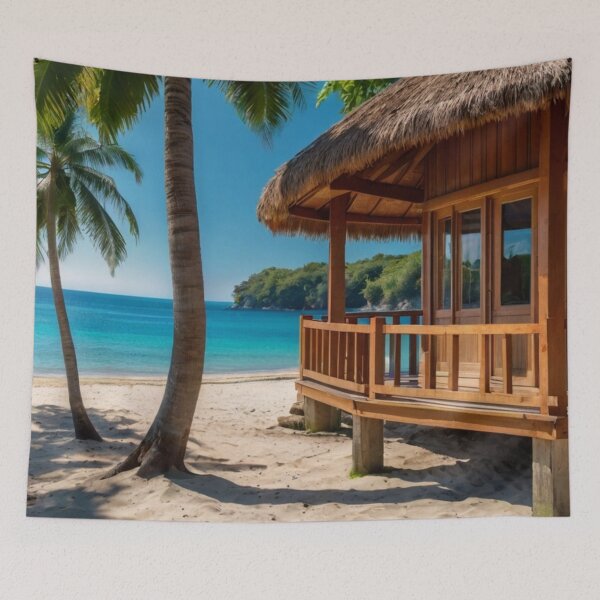 Item preview, Beachfront Wooden Retreat designed and sold by BlareBlare.