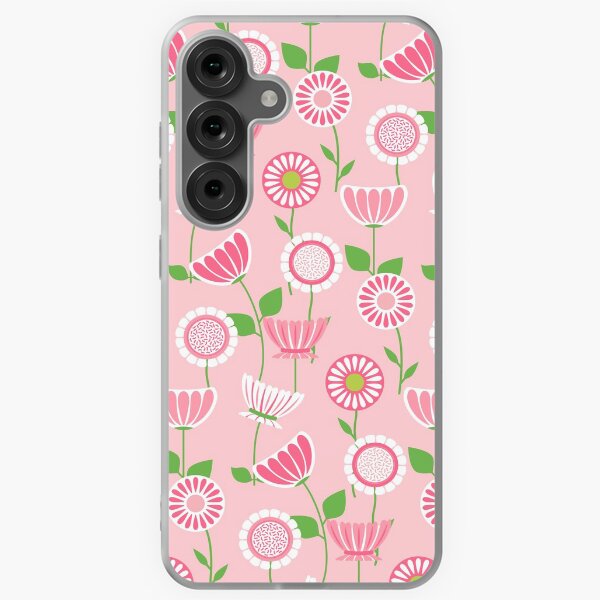 Item preview, Mid Century Modern Flower Pattern Design - Pink & Green designed and sold by Elsy's Art.