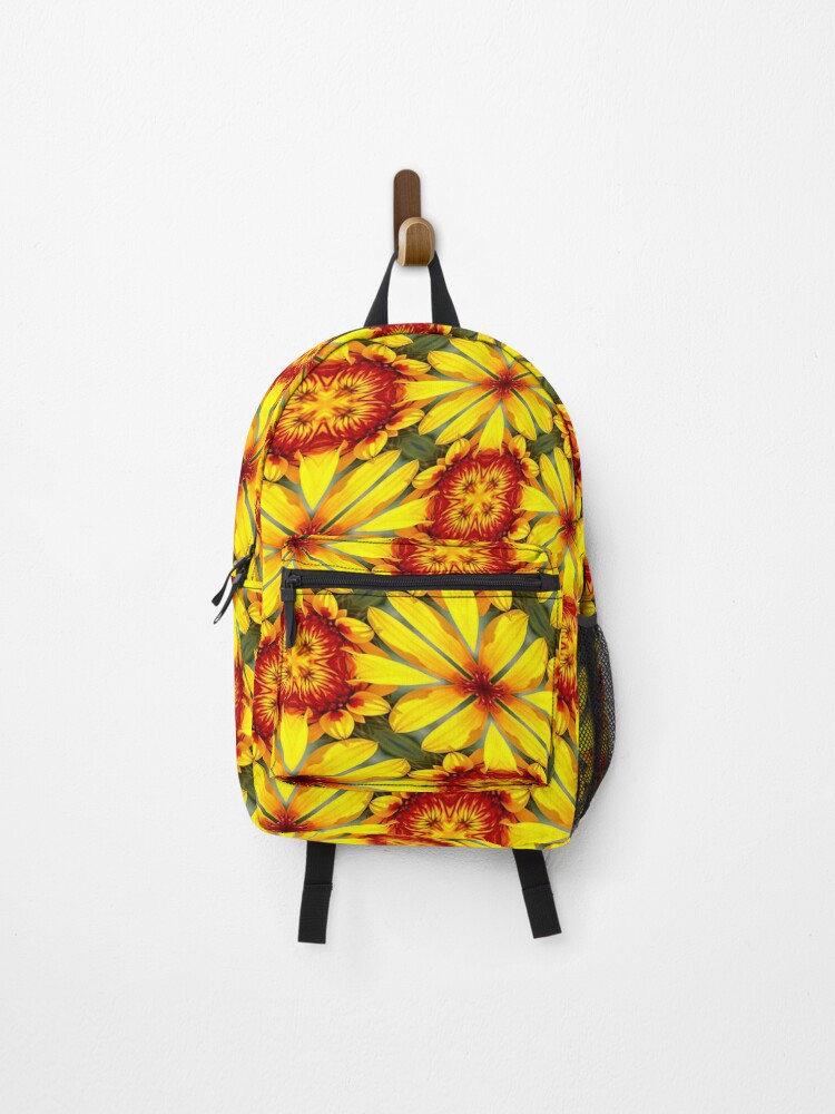 Thumbnail 1 of 3, Backpack, Golden Flowers Pattern designed and sold by Patternflower.