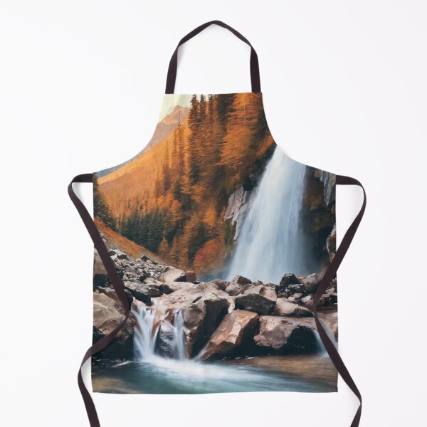 Item preview, waterfall, landscape, mountains, drawing, art designed and sold by DonnaBlankaArt.