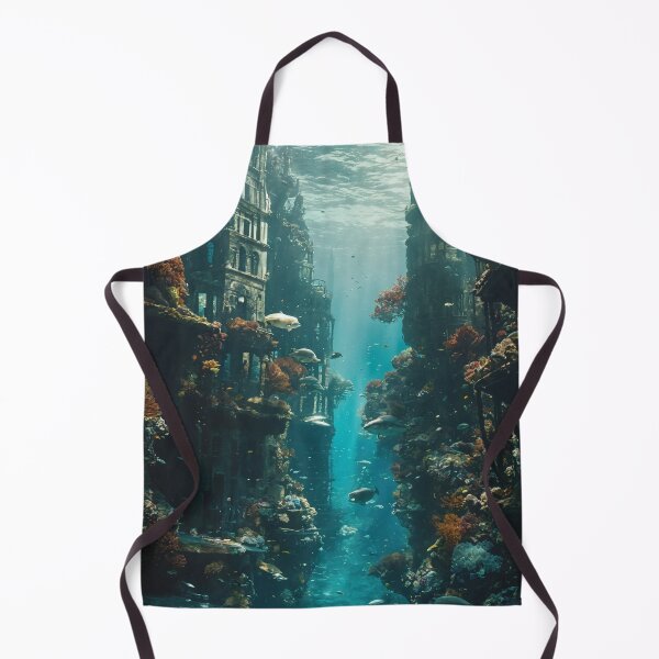 Item preview, underwater city, ruins, landscape, underwater designed and sold by DonnaBlankaArt.