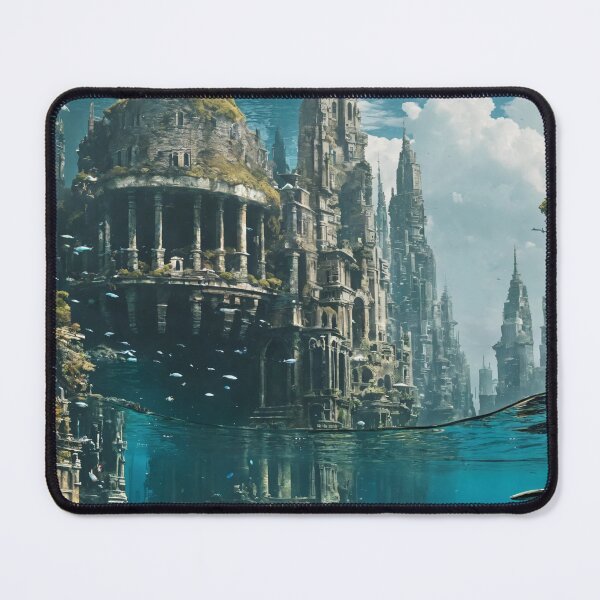 Item preview, underwater city, ruins, landscape, underwater designed and sold by DonnaBlankaArt.