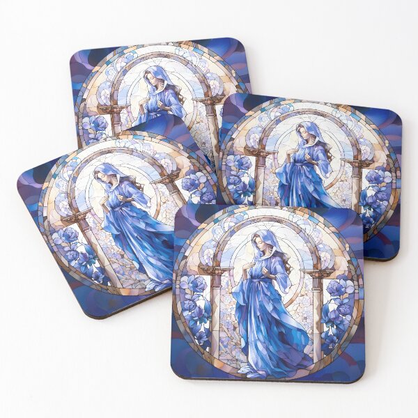 Item preview, "Stained Glass Rose Window with Mary Magdalene" designed and sold by mebraart.