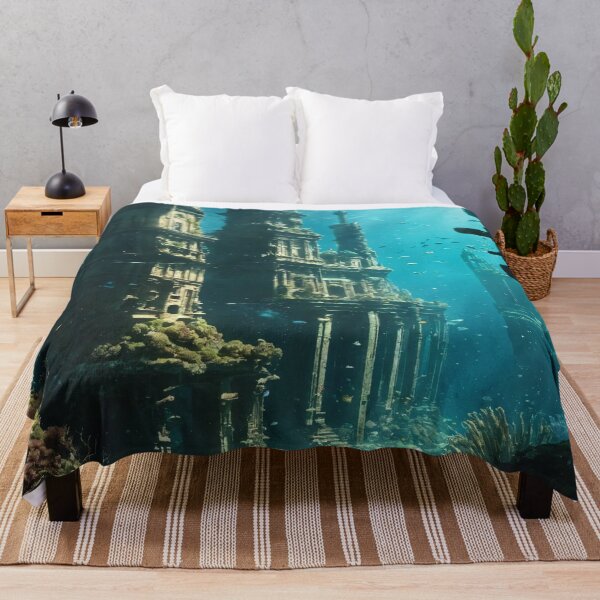 Item preview, underwater city, ruins, landscape, underwater designed and sold by DonnaBlankaArt.