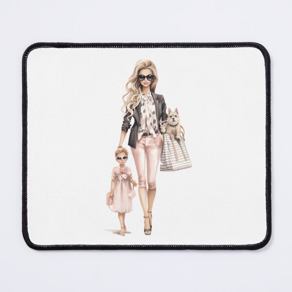Item preview, Mom with daughter  and their dog. Watercolor  designed and sold by Alice Monber’s Illustration.