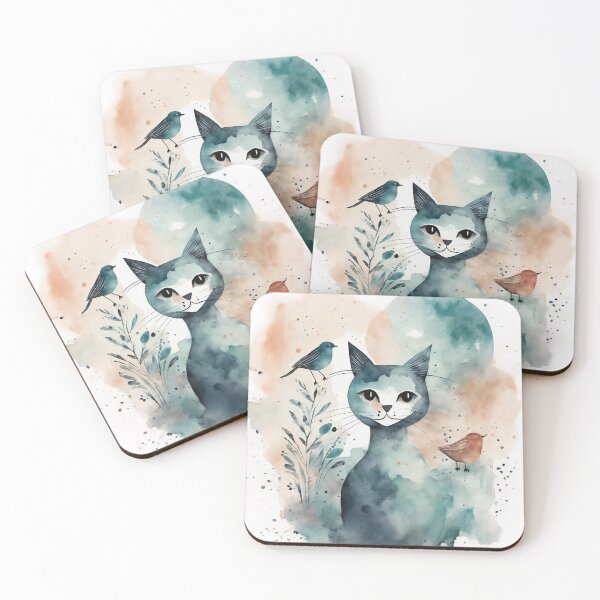 Item preview, Watercolor Cat With Birds designed and sold by Blue Horse Photo Magic.