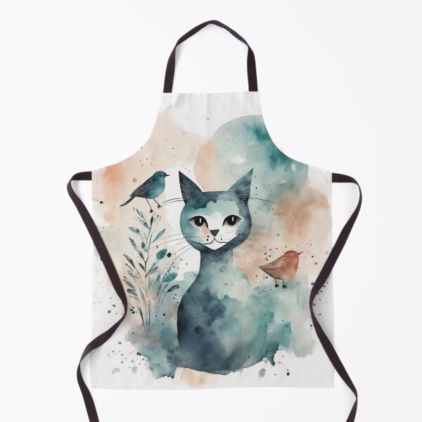 Item preview, Watercolor Cat With Birds designed and sold by Blue Horse Photo Magic.