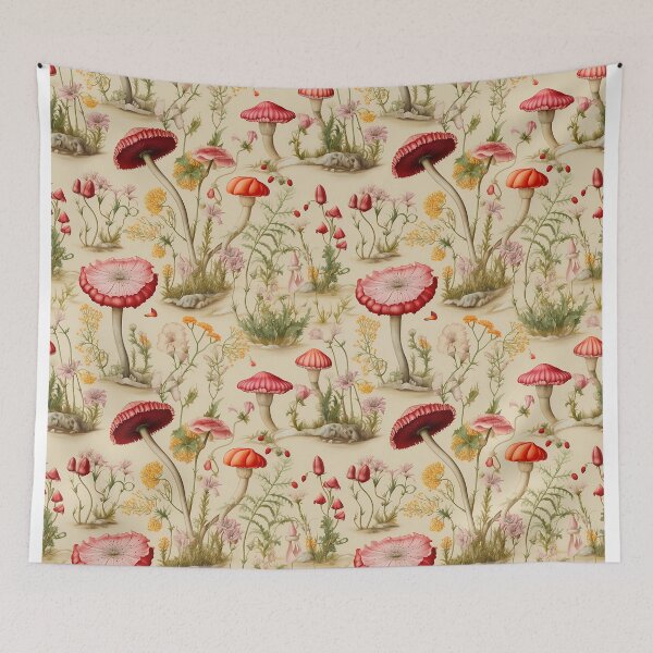 Item preview, Detailed Botanic Mushroom Floral Forest Patterns designed and sold by Mandie Kuo.