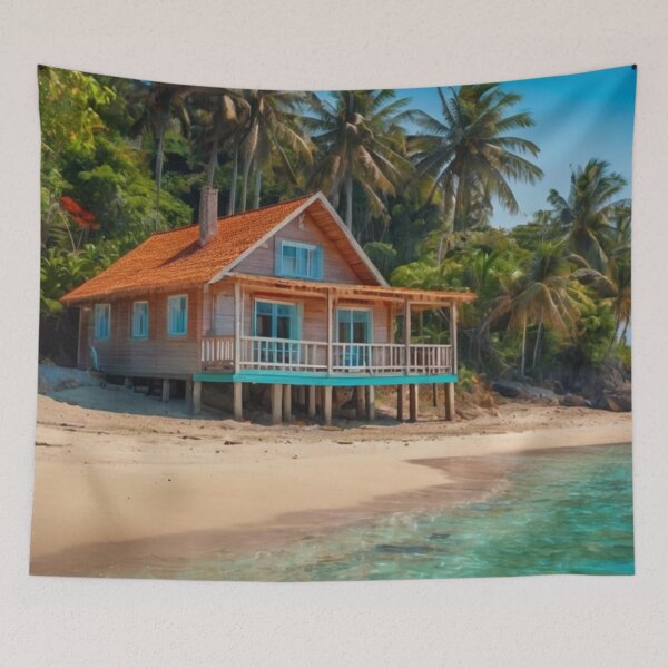 Item preview, Oceanfront Wooden Bungalow designed and sold by BlareBlare.