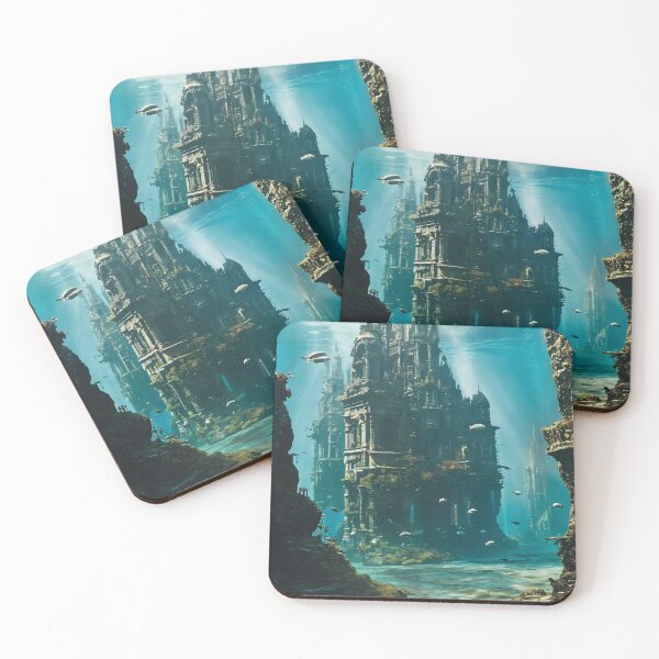 Item preview, underwater city, ruins, landscape, underwater designed and sold by DonnaBlankaArt.