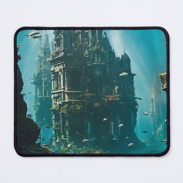 Item preview, underwater city, ruins, landscape, underwater designed and sold by DonnaBlankaArt.