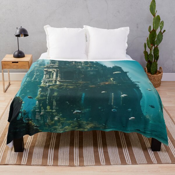 Item preview, underwater city, ruins, landscape, underwater designed and sold by DonnaBlankaArt.