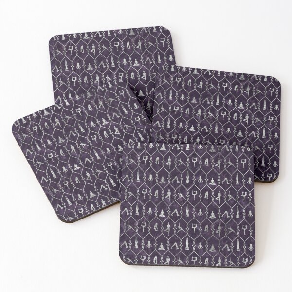 Item preview, Pearl Yoga Asanas pattern on amethyst designed and sold by Nartissima.