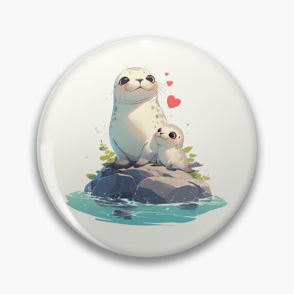 Item preview, Lovely Mother and Baby Seal designed and sold by Windy-market.