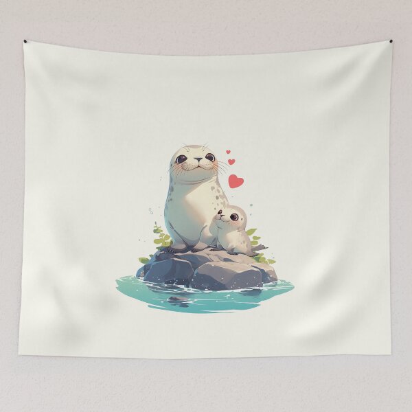 Item preview, Lovely Mother and Baby Seal designed and sold by Windy-market.