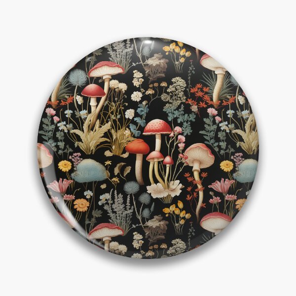Item preview, Detailed Botanic Mushroom Floral Forest Patterns designed and sold by Mandie Kuo.