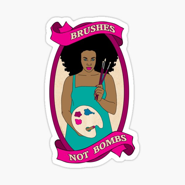 Brushes Not Bombs Oval Sticker