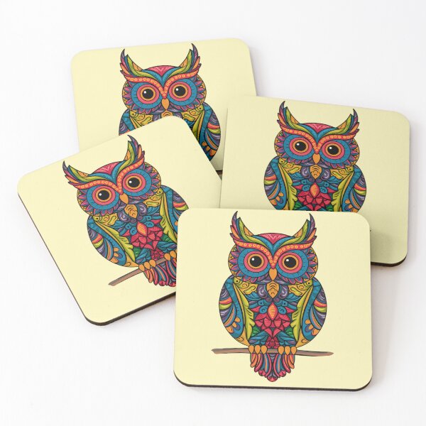 Item preview, Abstract Colorful Ornament Doodle Art Owl designed and sold by 123ks.
