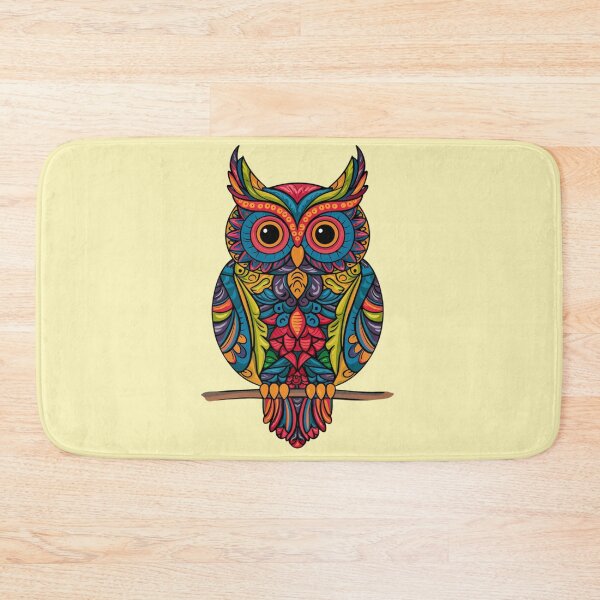 Item preview, Abstract Colorful Ornament Doodle Art Owl designed and sold by 123ks.