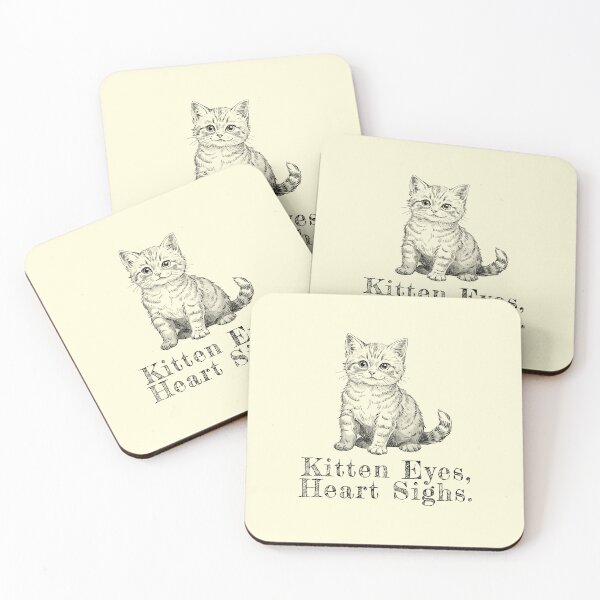 Item preview, Kitten Eyes, Heart Sighs - Vintage Retro Kitten for Cat Lovers designed and sold by Lovekica.