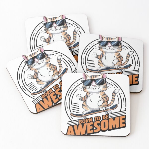 Item preview, Skateboard Swagger: Feline Coolness Unleashed, Cat designed and sold by AmziLife.