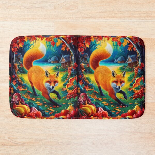 Item preview, Fox Portrait. Fall season, fall fox, vintage fox, fox painting, Paul Gauguin style designed and sold by FoxVibes.