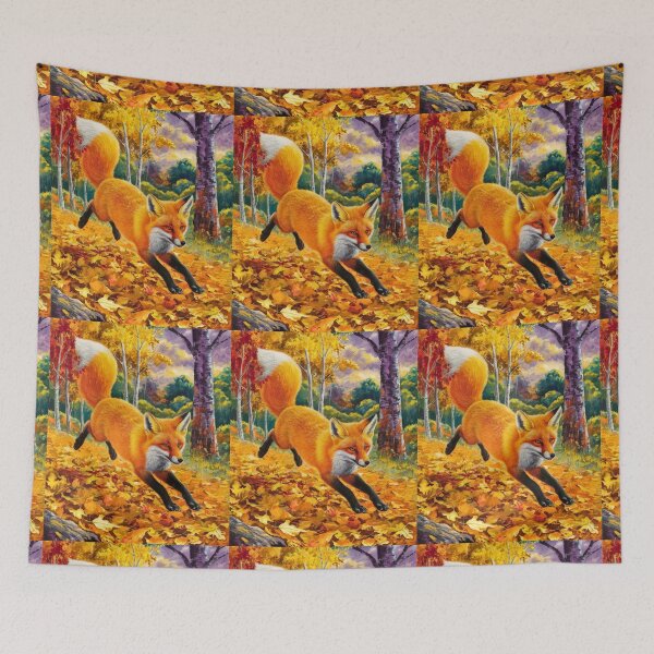 Item preview, Fox Portrait. Fall season, fall fox, vintage fox, fox painting, Paul Gauguin style designed and sold by FoxVibes.
