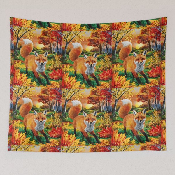 Item preview, Fox Portrait. Fall season, fall fox, vintage fox, fox painting, Paul Gauguin style designed and sold by FoxVibes.