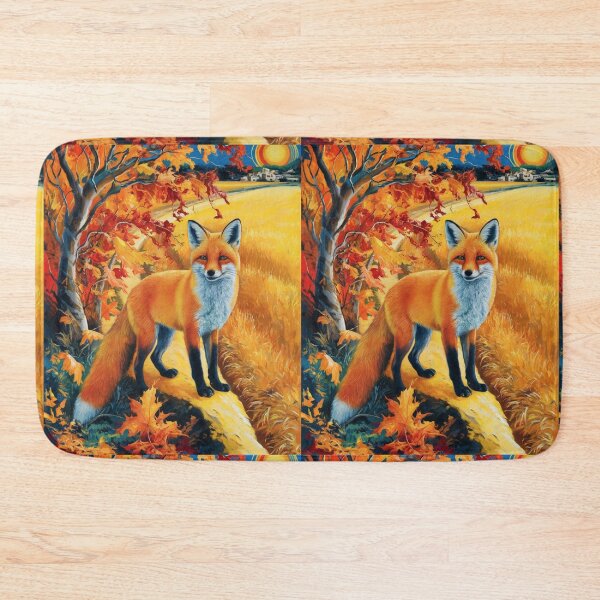 Item preview, Fox Portrait. Fall season, fall fox, vintage fox, fox painting, Paul Gauguin style designed and sold by FoxVibes.