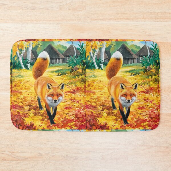 Item preview, Fox Portrait. Fall season, fall fox, vintage fox, fox painting, Paul Gauguin style designed and sold by FoxVibes.